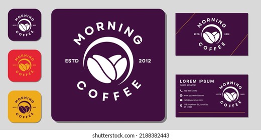 Coffee Morning logo design vintage Coffee logos and business card
