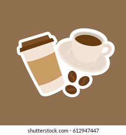 Coffee morning set. Flat icon decoration. Vector illustration. Good for menu design.