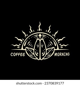 Coffee morning vector illustration with vintage style