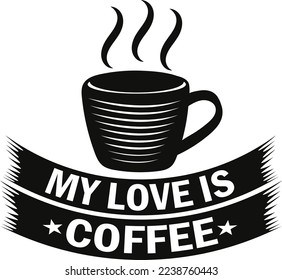 Coffee Motivational Slogan Inscription T-shirt Design. T-shirt Template with a Cute  Cup Cartoon Character, Vector Quotes, Illustration for Prints on Coffee T-shirts