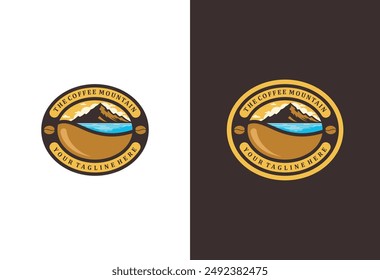 coffee mountain logo design vector illustration