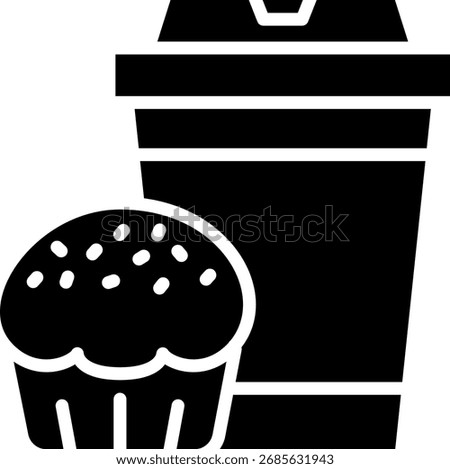 Coffee and Muffin Icon, Breakfast Concept