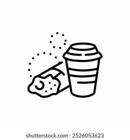 Vector de signo de icono de muffin de café