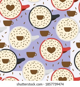 Coffee mug background. Vector illustration.
