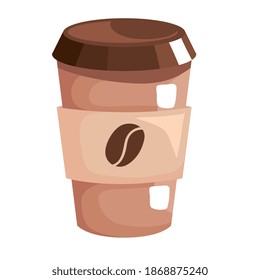 coffee mug with bean icon design of drink caffeine breakfast and beverage theme Vector illustration