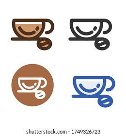 Coffee mug and coffee bean vector icon