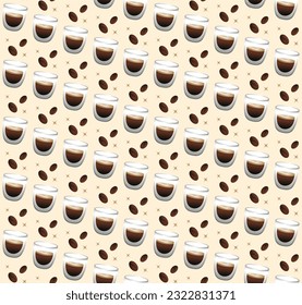 Coffee mug with coffee beans pattern