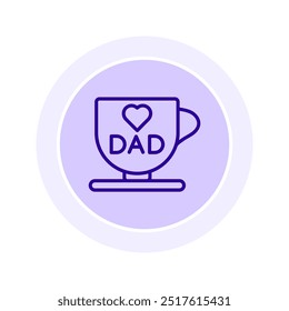 Coffee Mug with Best Dad icon, mug, dad, best, father line icon, editable vector icon, pixel perfect, illustrator ai file