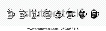 Coffee Mug with Best Mom Icon: Perfect for Mother’s Day, Fun, and Gift Designs, Coffee Mug with Best Mom Icon