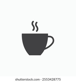 Coffee mug black solid vecor icon
