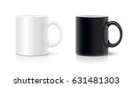 Coffee mug black and white. Vector