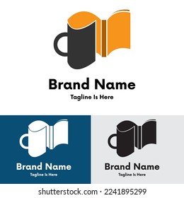 
Coffee mug book logo design
