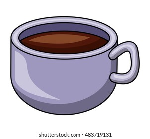 Coffee mug cartoon icon. Drink menu and breakfast theme. Isolated design. Vector illustration