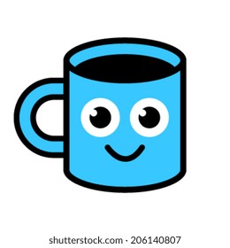 Coffee mug cartoon illustration vector icon