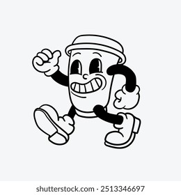 Coffee mug cartoon mascot character