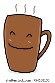 coffee mug cartoon / vector and illustration, hand drawn style, isolated on white background.