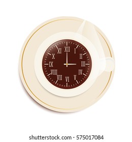 coffee mug clock icon image vector illustration design 