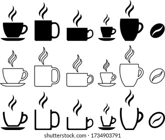 Coffee Mug Collection Vector Illustration