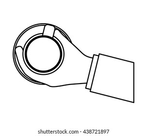 Coffee mug  concept. Human hand  icon. Vector graphic