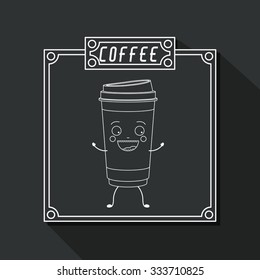 Coffee mug concept over rustic background design, vector illustration eps 10