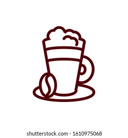 Coffee mug with cream design of time drink breakfast beverage shop morning store aroma and caffeine theme Vector illustration