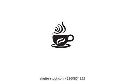 taza de café taza de negro logo vector ilustración icono de fondo blanco