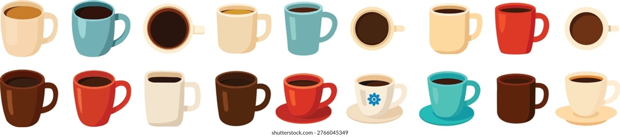 Coffee Mug and Cup Collection Illustration