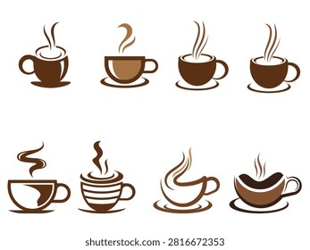 Coffee Mug and Cup Collection Vector on a white background.
