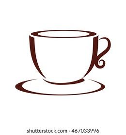 coffee mug cup hot cafe drink tea vector graphic isolated and flat illustration