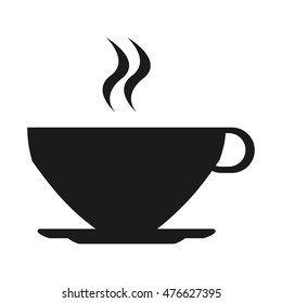 coffee mug cup hot drink beverage restaurant shop time icon. Flat and isolated design. Vector illustration