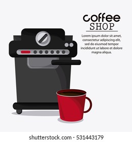 Coffee mug cup machine shop beverage icon