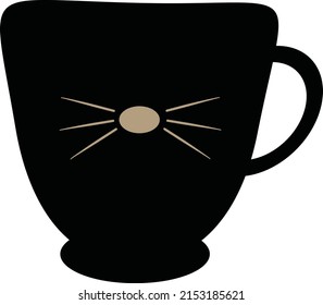 Coffee mug design cat face