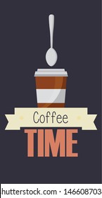 Coffee mug design, Drink breakfast beverage bakery restaurant and shop theme Vector illustration