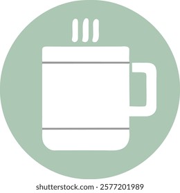 Coffee Mug Design Icon Representing Workplace Culture and Relaxation, Business-Themed Vector