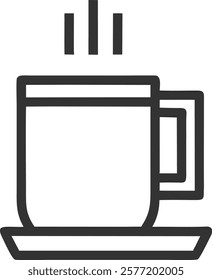 Coffee Mug Design Icon Representing Workplace Culture and Relaxation, Business-Themed Vector