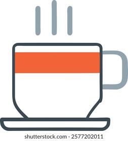 Coffee Mug Design Icon Representing Workplace Culture and Relaxation, Business-Themed Vector