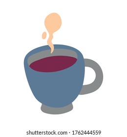 Coffee mug design of time drink breakfast beverage shop morning store aroma and caffeine theme Vector illustration