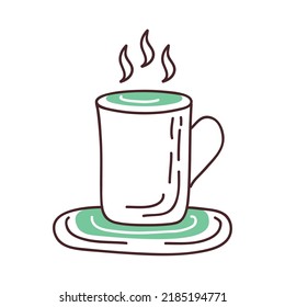 coffee mug in dish icon