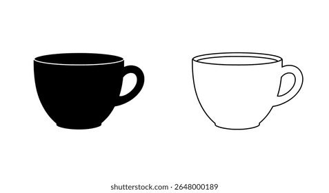 Coffee mug duo - silhouette and outline styles