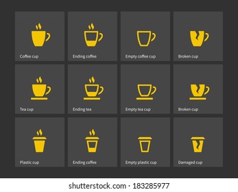 Coffee mug duotone icons. Vector illustration.