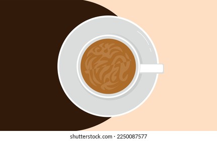 Ilustración de fondo plano de café con micrófono