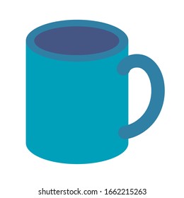 coffee mug flat style icon vector illustration design
