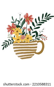 Kaffee Mug als Blumenkanne, Bouquet