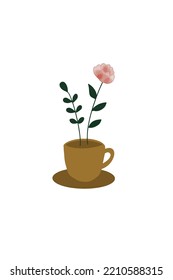 Coffee Mug as a Flowers pot, bouquet