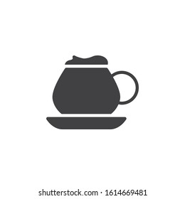 Coffee mug with foam vector icon. filled flat sign for mobile concept and web design. Frappe drink cup glyph icon. Symbol, logo illustration. Vector graphics