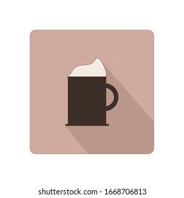 
Coffee mug. Freshly brewed hot coffee. Fragrant latte in a glass. Vector logo for menu signboards and business cards of cafes and restaurants