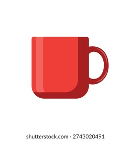 Coffee mug front view flat vector illustration isolated on white background