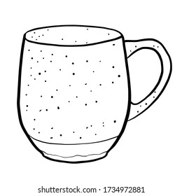 Coffee mug hand drawn vector illustration on white background