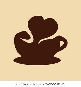 Coffee Mug and Heart Symbol Logo Concept
