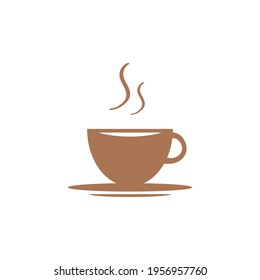 Coffee mug icon. Brown. Vector illustration